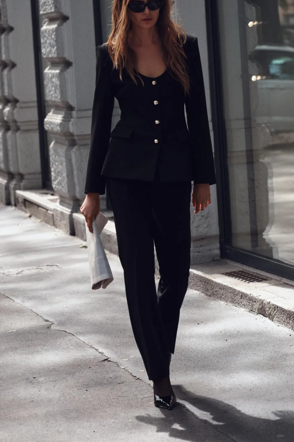 ZARA Calças^CALÇAS À BOCA DE SINO CINTURA SUBIDA Preto