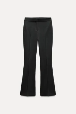 ZARA Calças^CALÇAS À BOCA DE SINO CINTURA SUBIDA Preto