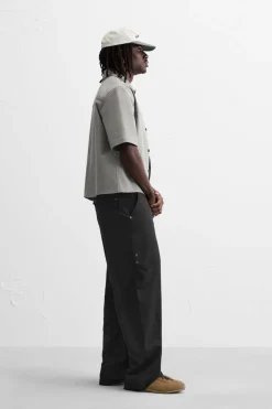 ZARA Calças^CALÇAS À BOCA DE SINO COM COSTURAS Preto