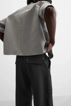 ZARA Calças^CALÇAS À BOCA DE SINO COM COSTURAS Preto