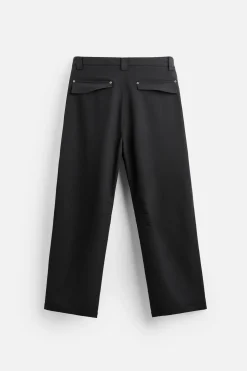 ZARA Calças^CALÇAS À BOCA DE SINO COM COSTURAS Preto