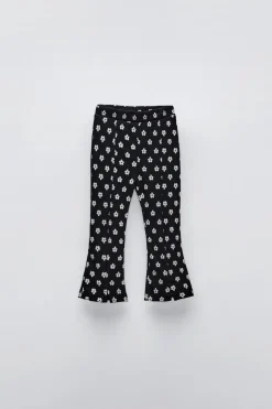 CALÇAS À BOCA DE SINO COM ESTAMPADO-ZARA Cheap