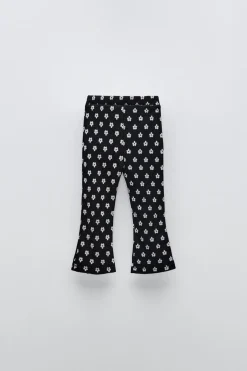 CALÇAS À BOCA DE SINO COM ESTAMPADO-ZARA Cheap