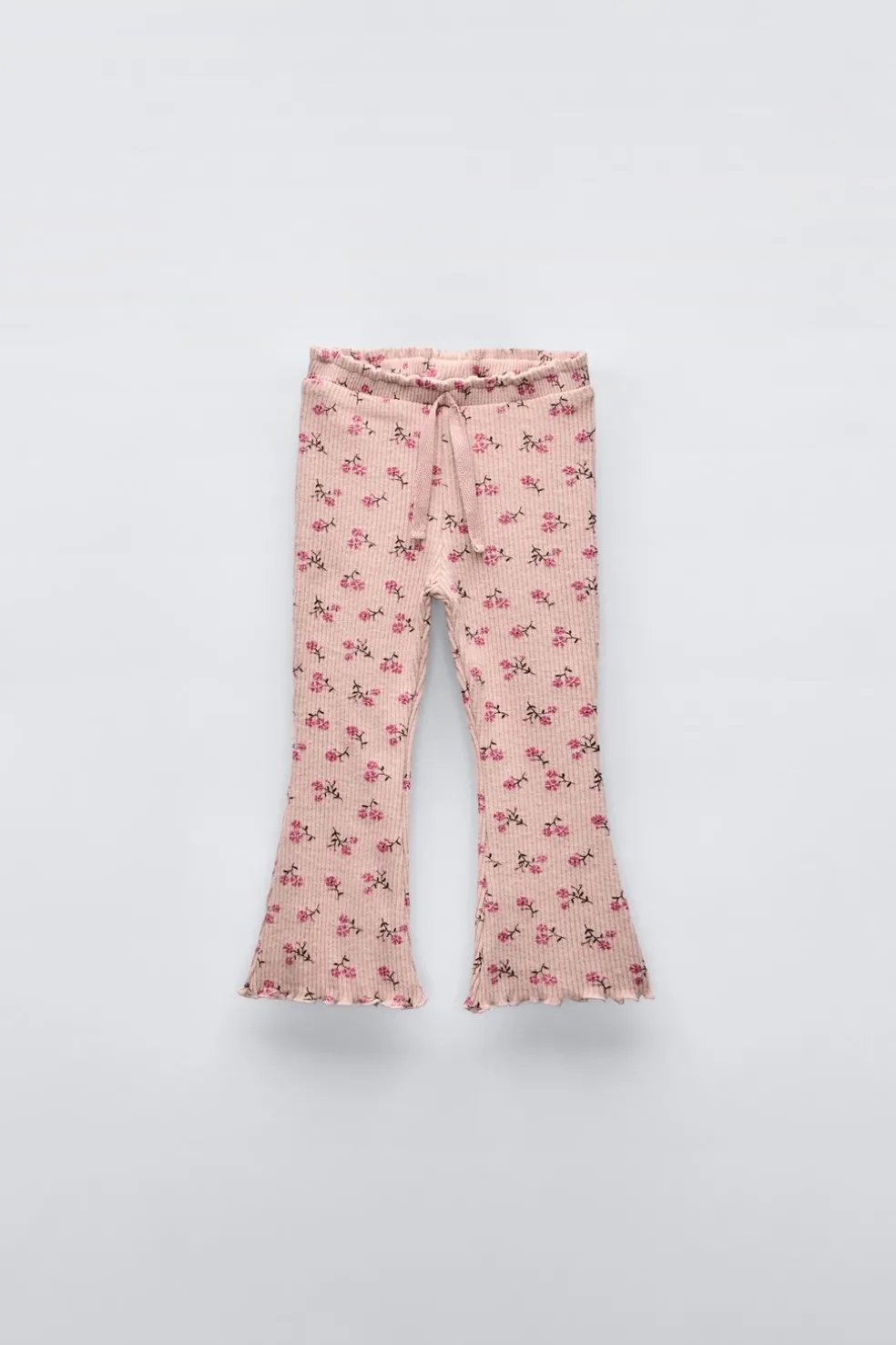 CALÇAS À BOCA DE SINO COM NERVURAS ESTAMPADAS SOFT TOUCH-ZARA Cheap