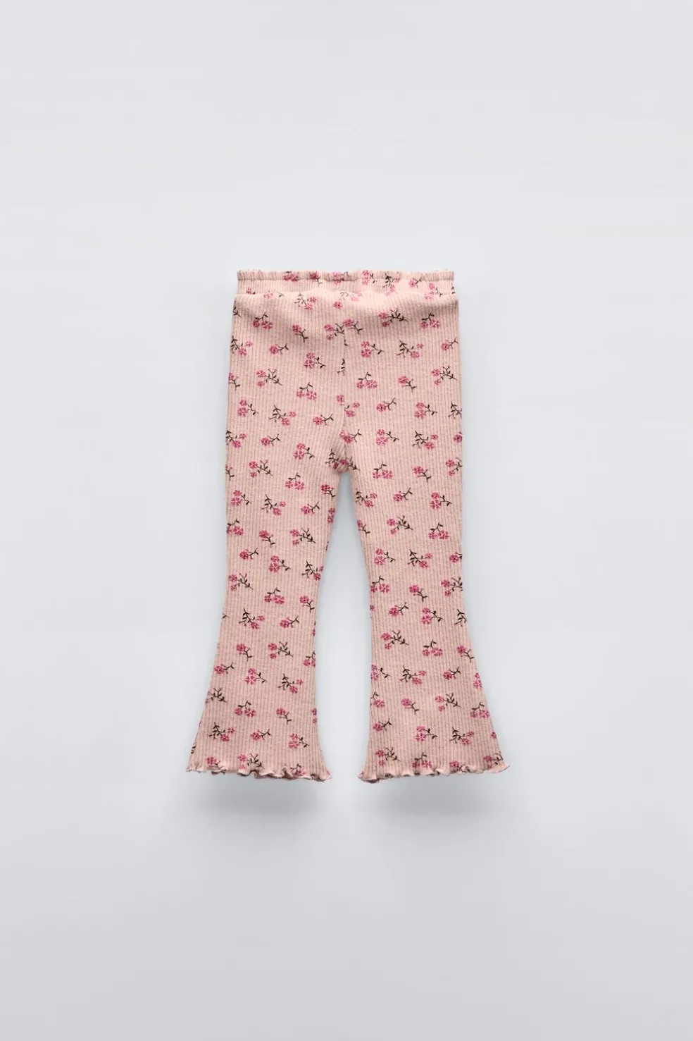 CALÇAS À BOCA DE SINO COM NERVURAS ESTAMPADAS SOFT TOUCH-ZARA Cheap