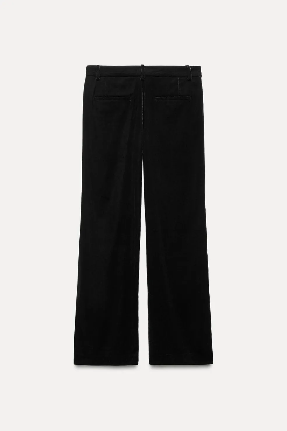 ZARA Calças^CALÇAS À BOCA DE SINO DE VELUDO ZW COLLECTION Preto