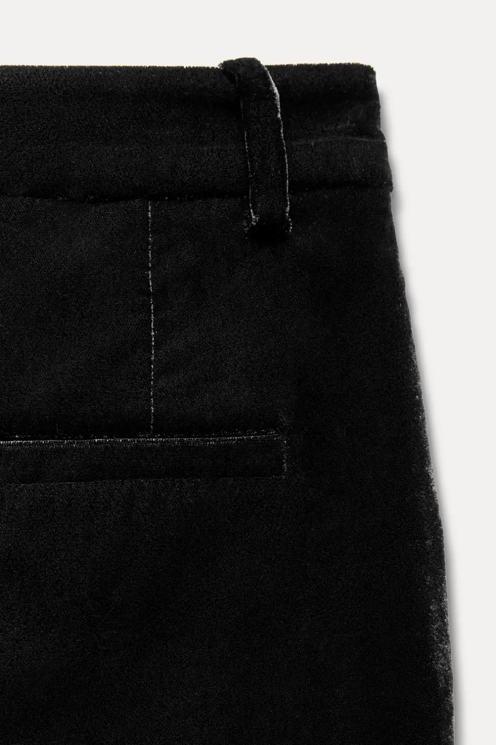 ZARA Calças^CALÇAS À BOCA DE SINO DE VELUDO ZW COLLECTION Preto