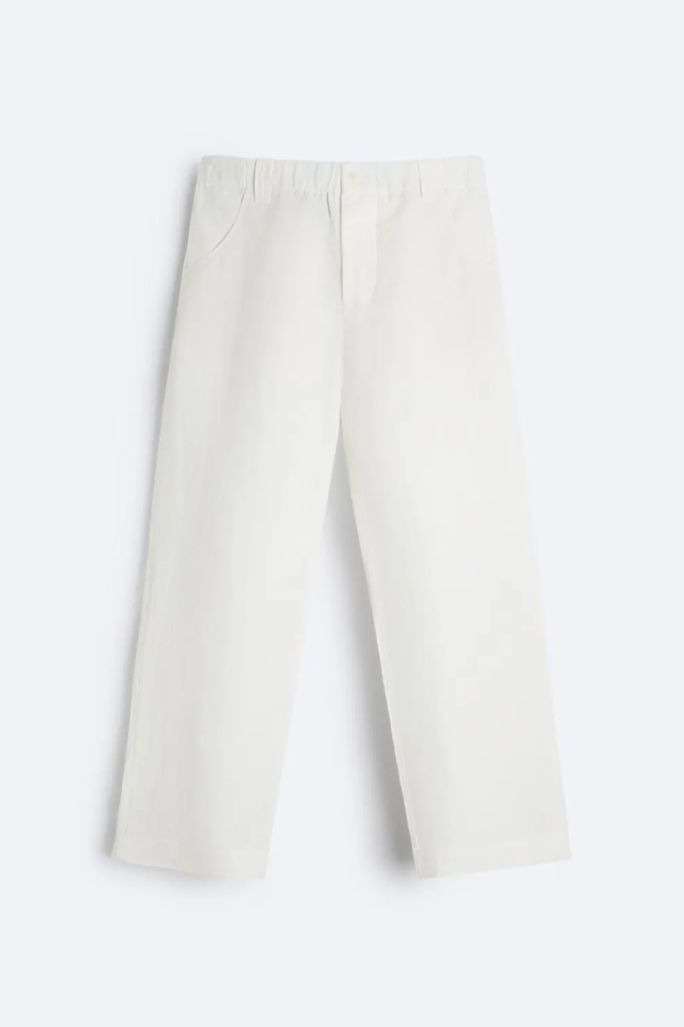 ZARA Calças^CALÇAS 100% CÂNHAMO Cru