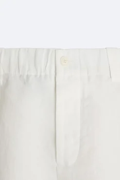 ZARA Calças^CALÇAS 100% CÂNHAMO Cru