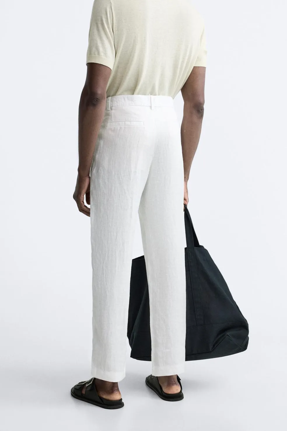 ZARA Calças^CALÇAS 100% LINHO Branco