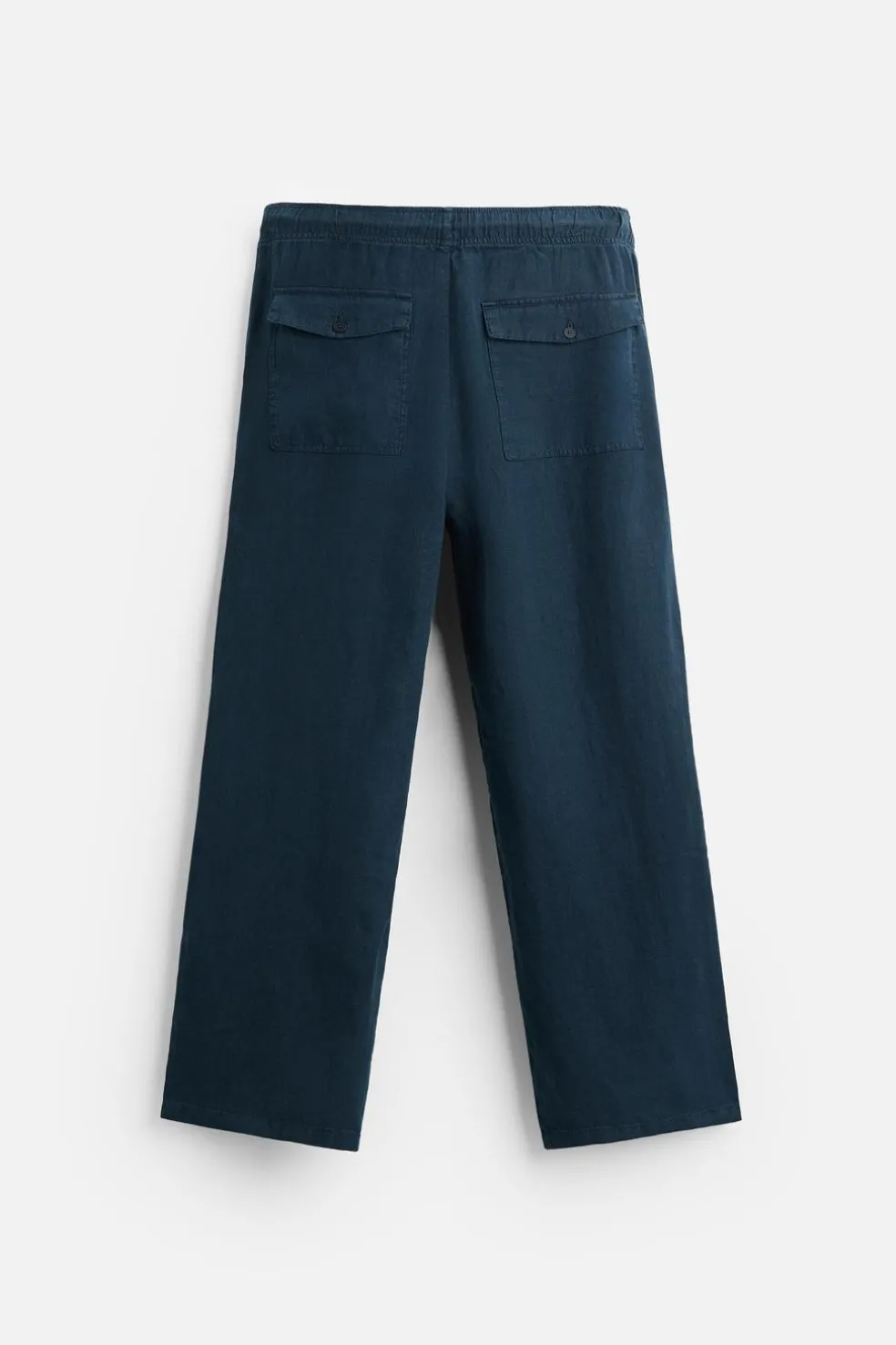 ZARA Calças^CALÇAS 100% LINHO Azul-marinho