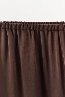 ZARA Calças|Lingerie^CALÇAS ACETINADAS Grená