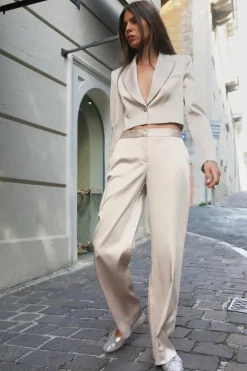 ZARA Calças^CALÇAS ACETINADAS Cava