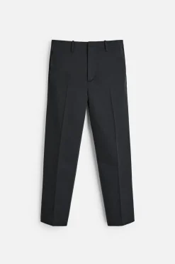 ZARA Calças^CALÇAS ALGODÃO - LÃ Cinzento-escuro-vigoré