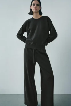 ZARA Calças|Sweatshirts / Joggers^CALÇAS AMPLAS BLEACH Carvão