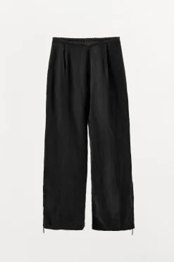 ZARA Calças|Lingerie^CALÇAS AMPLAS COM FECHO DE CORRER Preto