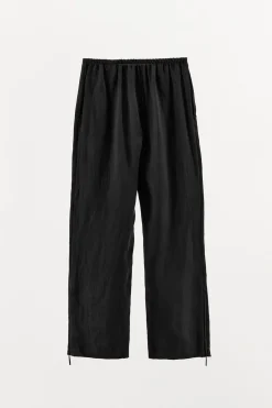 ZARA Calças|Lingerie^CALÇAS AMPLAS COM FECHO DE CORRER Preto