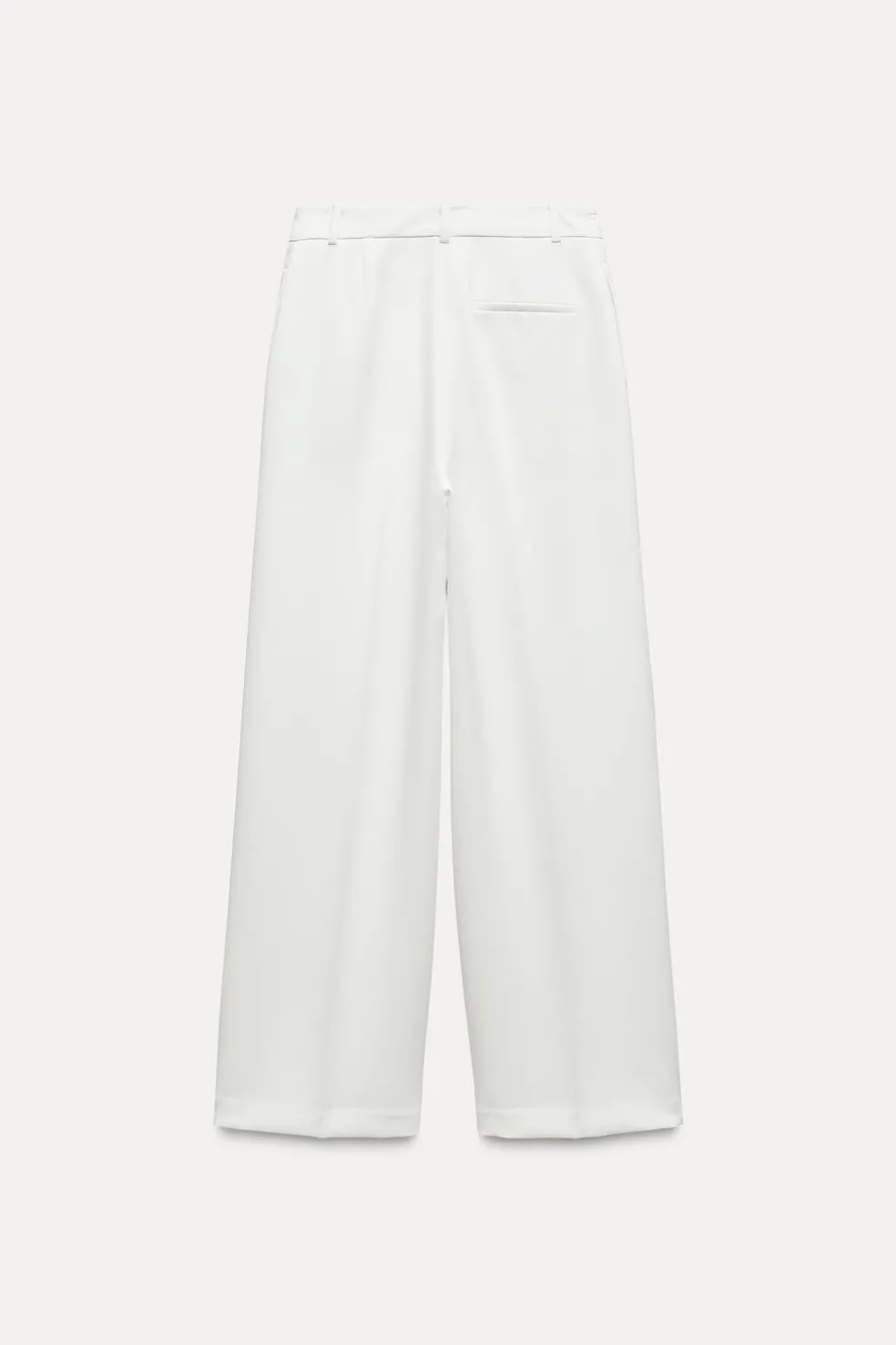 ZARA Calças^CALÇAS AMPLAS DE CINTURA SUBIDA Branco-marfim
