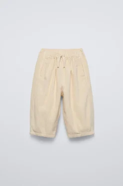 CALÇAS BAGGY DE BOMBAZINA-ZARA Outlet