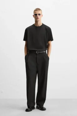 ZARA Calças^CALÇAS BALLOON FIT Preto