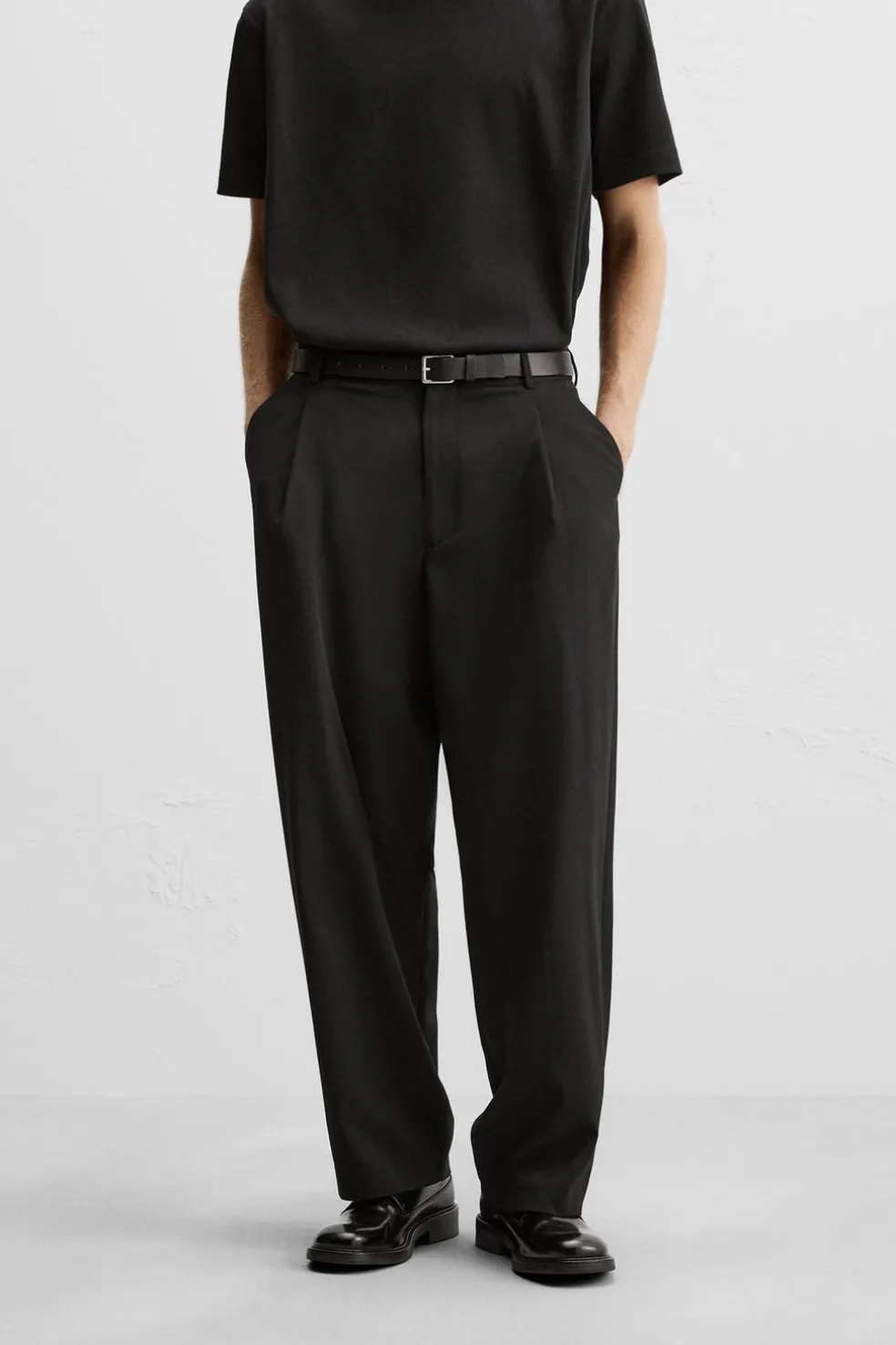 ZARA Calças^CALÇAS BALLOON FIT Preto