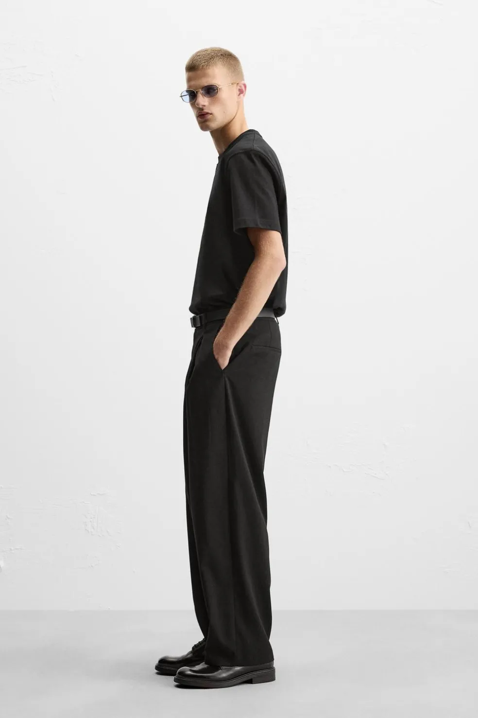 ZARA Calças^CALÇAS BALLOON FIT Preto