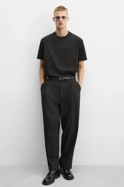 ZARA Calças^CALÇAS BALLOON FIT Preto