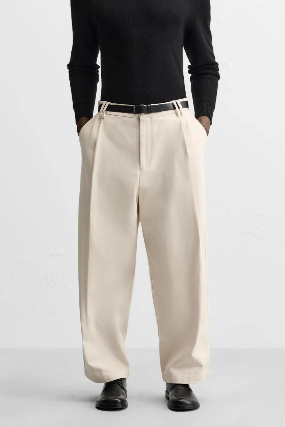 ZARA Calças^CALÇAS BALLOON FIT Cru