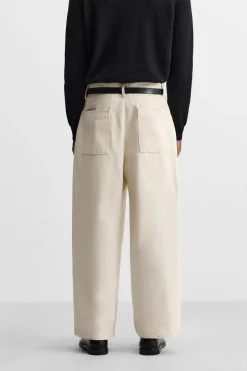 ZARA Calças^CALÇAS BALLOON FIT Cru