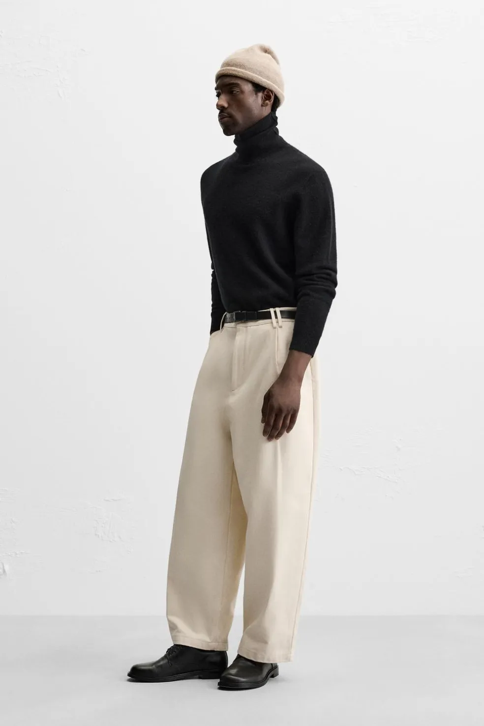 ZARA Calças^CALÇAS BALLOON FIT Cru