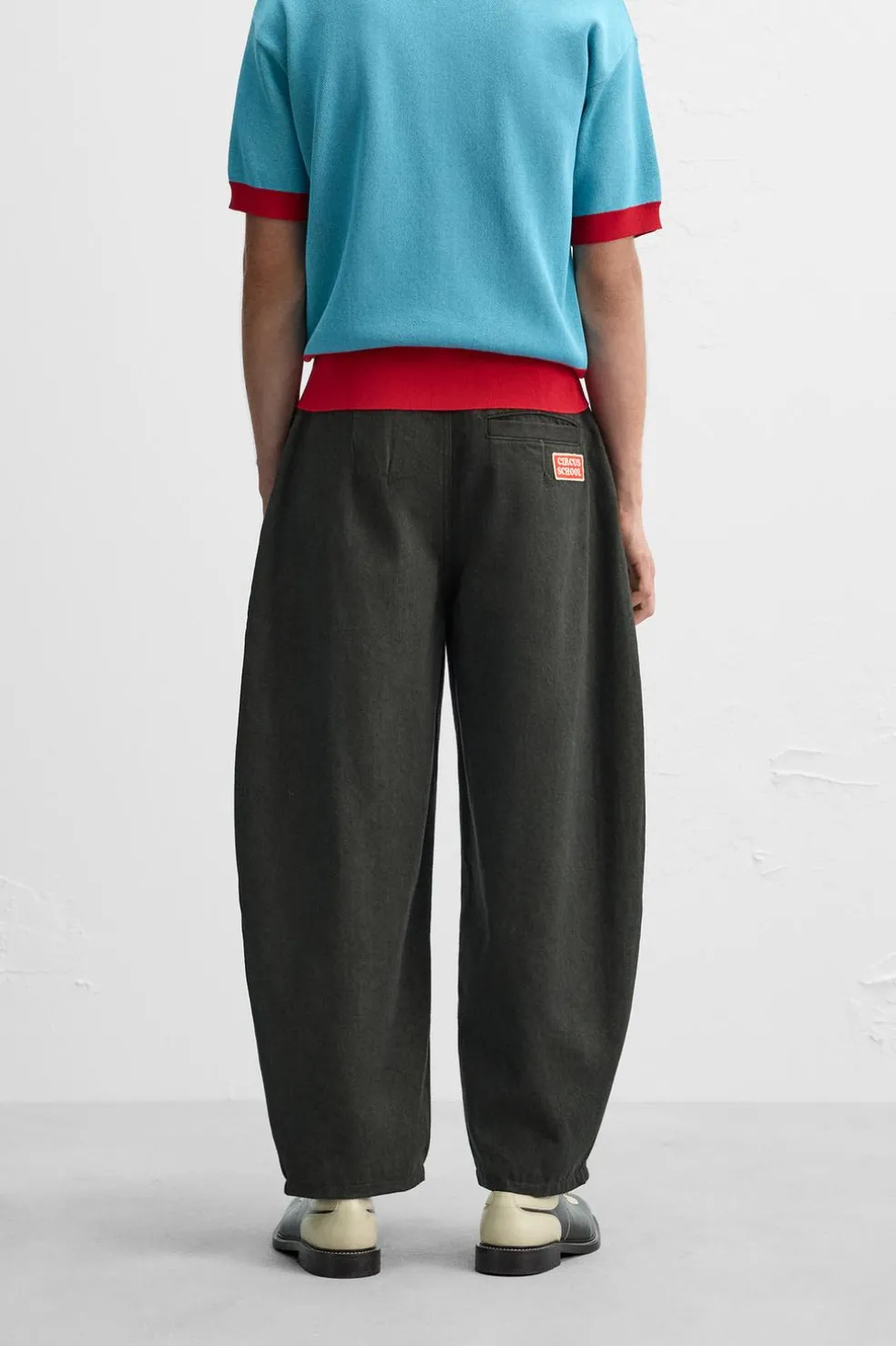 ZARA Calças^CALÇAS BALÃO FIT OVERDYED X HARRY LAMBERT Castanho-escuro