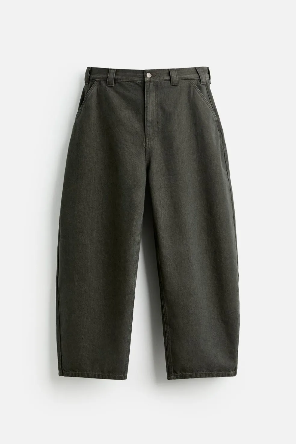 ZARA Calças^CALÇAS BALÃO FIT OVERDYED X HARRY LAMBERT Castanho-escuro