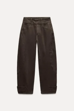 ZARA Jeans^CALÇAS BALÃO ZW COLLECTION Castanho