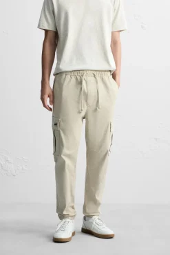 ZARA Calças|Cargo^CALÇAS CARGO Bege