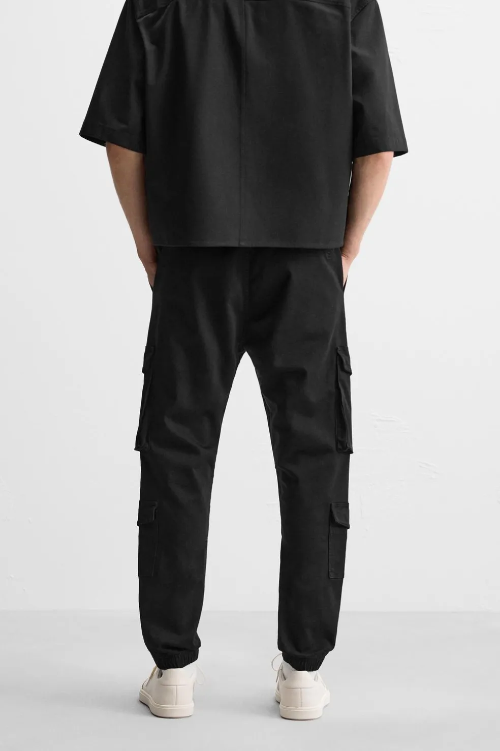 ZARA Calças|Cargo^CALÇAS CARGO BOLSOS Preto