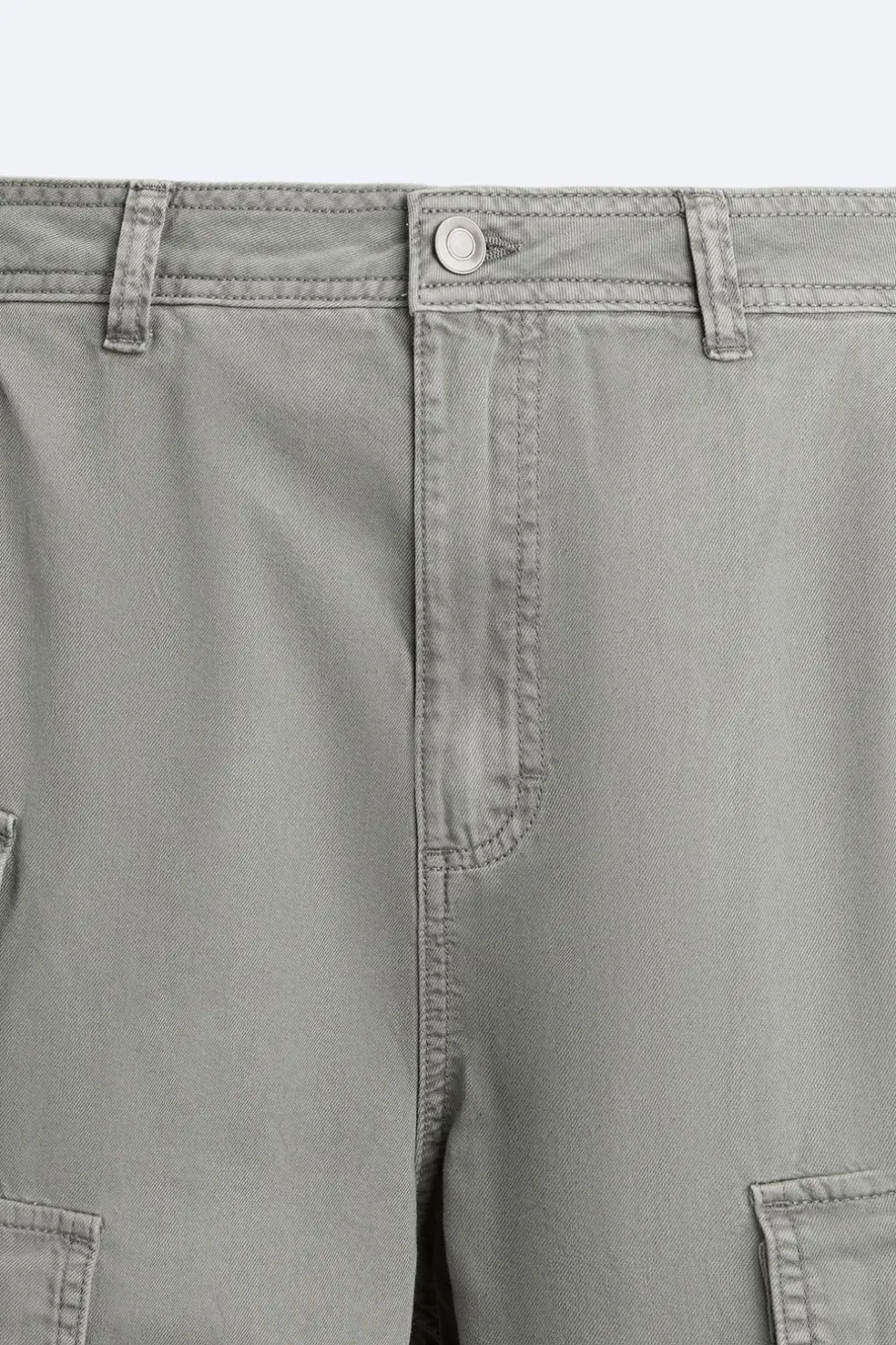 ZARA Calças^CALÇAS CARGO COM BOLSOS Cinzento-pérola