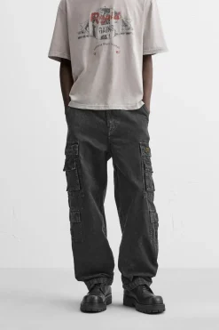 ZARA Calças|Cargo^CALÇAS CARGO COM BOLSOS Cinzento-escuro
