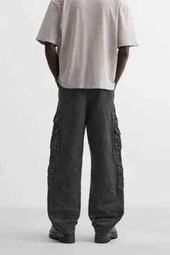 ZARA Calças|Cargo^CALÇAS CARGO COM BOLSOS Cinzento-escuro