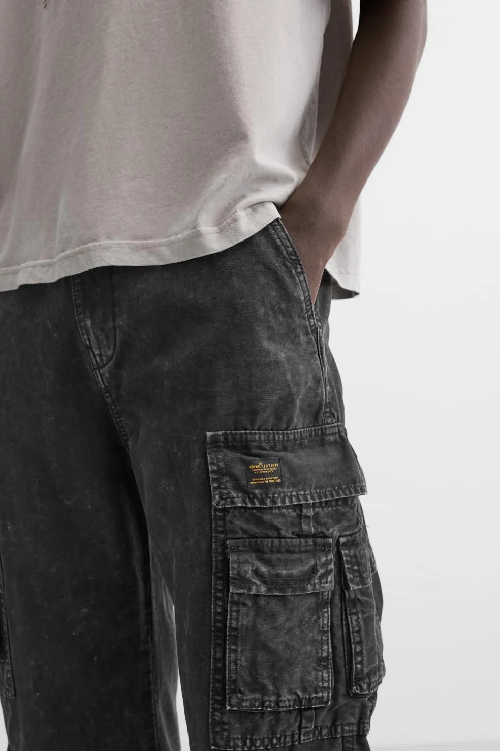 ZARA Calças|Cargo^CALÇAS CARGO COM BOLSOS Cinzento-escuro