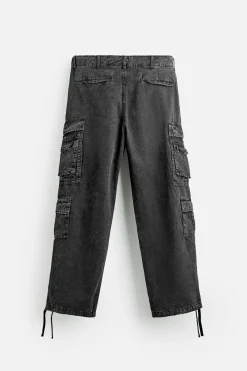 ZARA Calças|Cargo^CALÇAS CARGO COM BOLSOS Cinzento-escuro