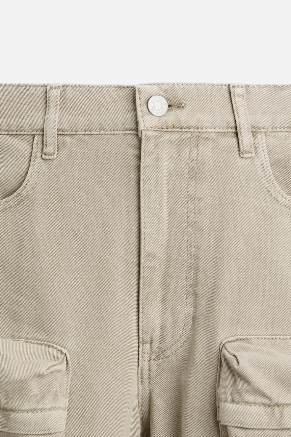 ZARA Calças|Calças De Ganga^CALÇAS CARGO EM GANGA COM BOLSOS Cru