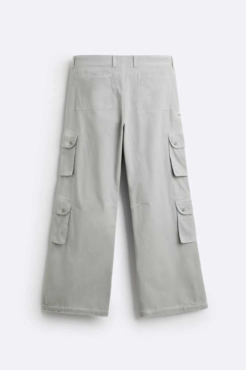 ZARA Calças^CALÇAS CARGO OVERDYED Cinzento-antracito