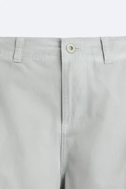 ZARA Calças^CALÇAS CARGO OVERDYED Cinzento-antracito