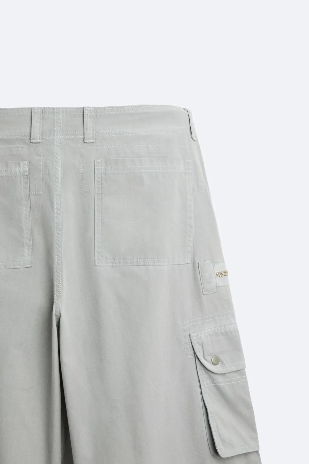 ZARA Calças^CALÇAS CARGO OVERDYED Cinzento-antracito