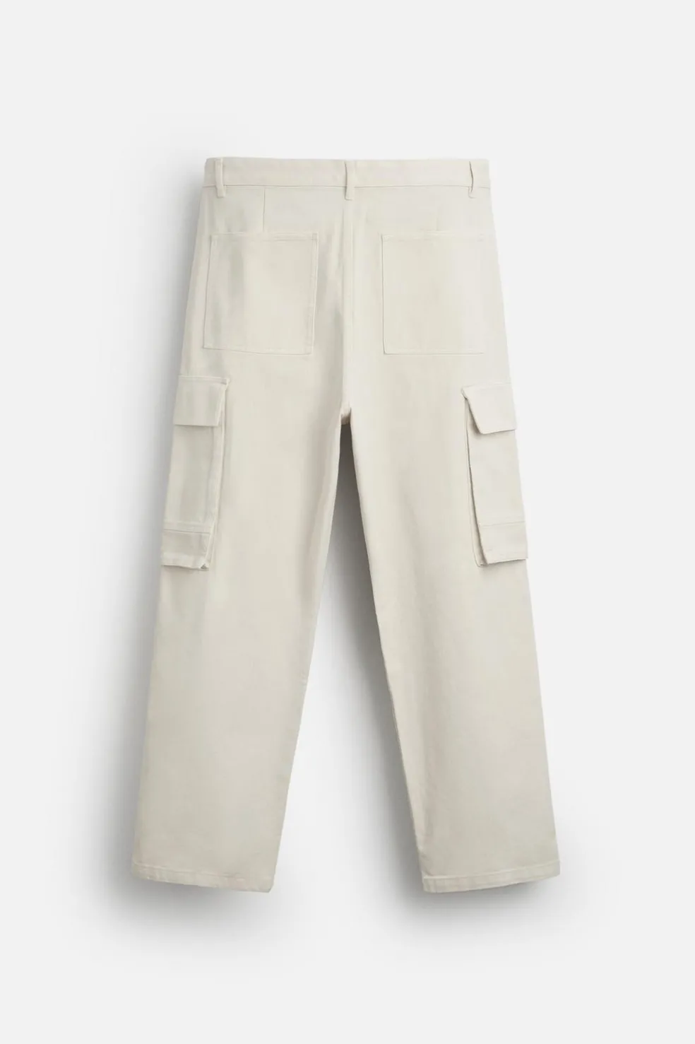ZARA Calças|Cargo^CALÇAS CARGO RELAXED FIT Cru