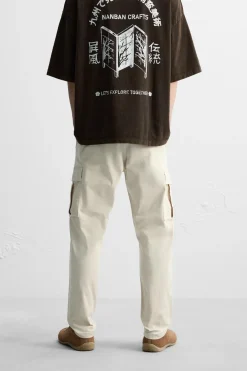 ZARA Calças|Cargo^CALÇAS CARGO SLIM FIT Pedra