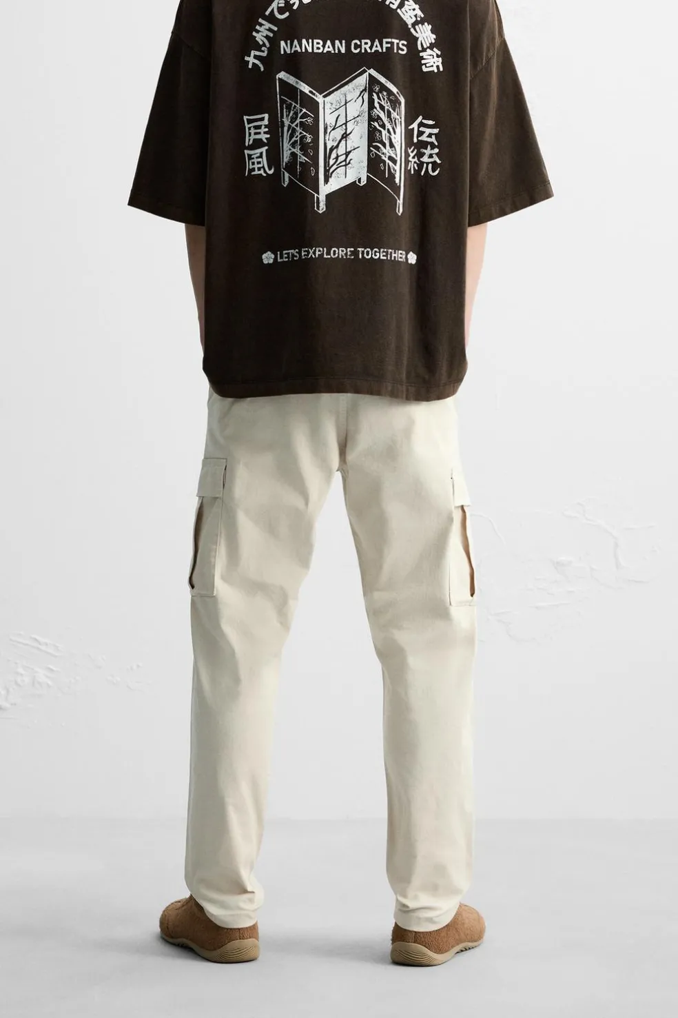 ZARA Calças|Cargo^CALÇAS CARGO SLIM FIT Pedra