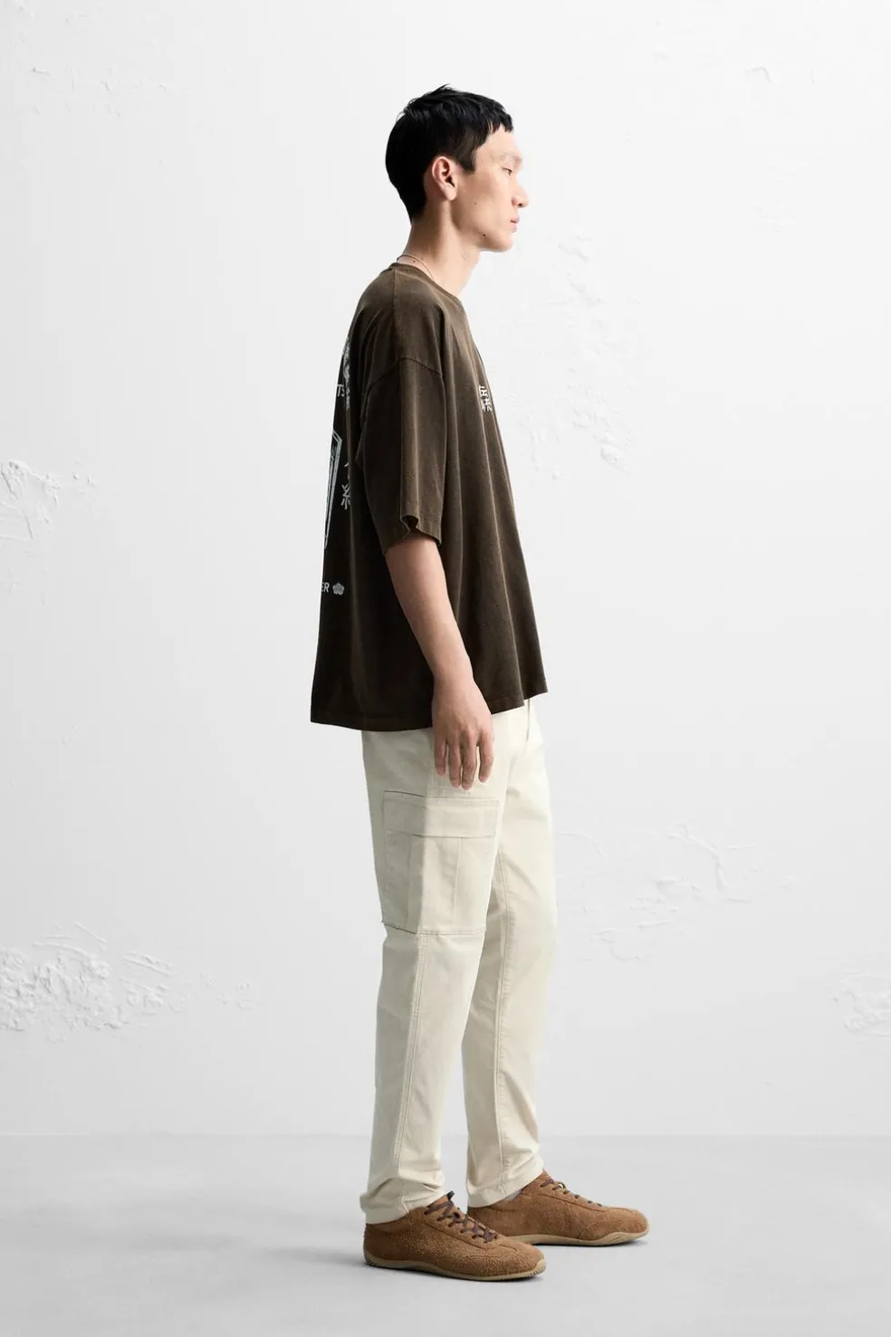 ZARA Calças|Cargo^CALÇAS CARGO SLIM FIT Pedra