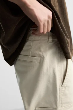 ZARA Calças|Cargo^CALÇAS CARGO SLIM FIT Pedra