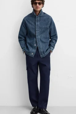 ZARA Calças|Cargo^CALÇAS CARGO SLIM FIT Azul